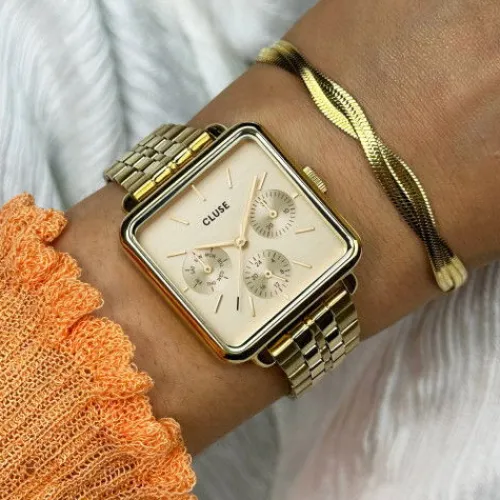 Cluse Metallarmband-La Tétragone Multifunction Gold - CW13801