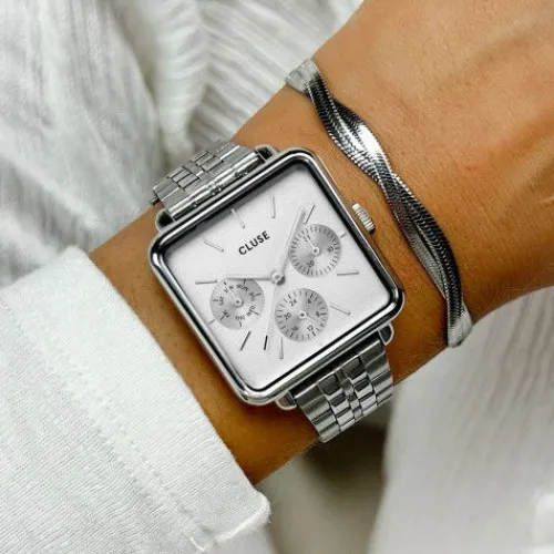 Cluse Metallarmband-La Tétragone Multifunction Silver - CW13802
