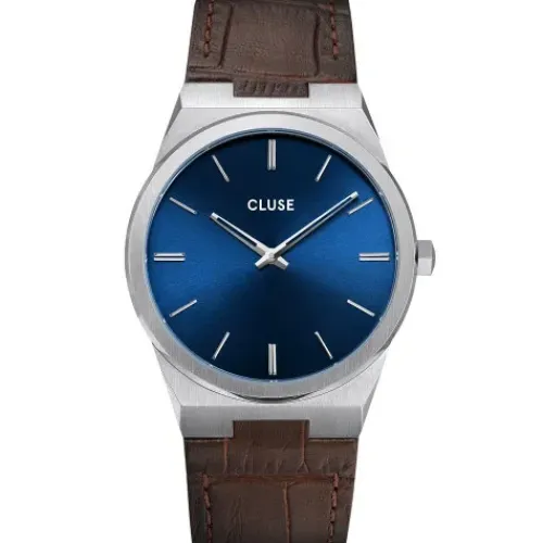 Cluse Lederarmband-Vigoureux Silver - CW0101503001