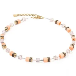 Coeur de Lion Halsketten-GeoCube Iconic Mono Apricot Crush Halskette - 4020/10-0230