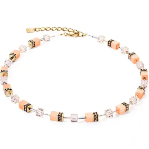Coeur de Lion Halsketten-GeoCube Iconic Mono Apricot Crush Halskette - 4020/10-0230