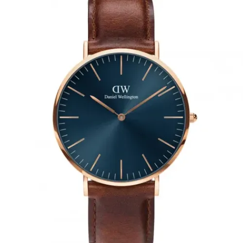 Daniel Wellington Lederarmband-Classic St. Mawes Arctic Rose Gold (40 mm) - DW00100626