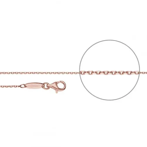 Der Kettenmacher Halsketten-Ankerkette Roségold Diamantiert
