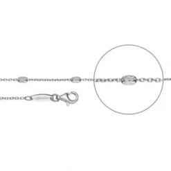 Der Kettenmacher Halsketten-Ankerkette Ovaline Silber Diamantiert