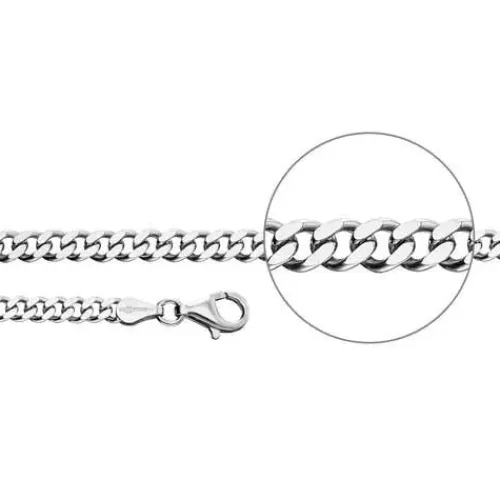 Der Kettenmacher Halsketten-Panzerkette Silber Diamantiert