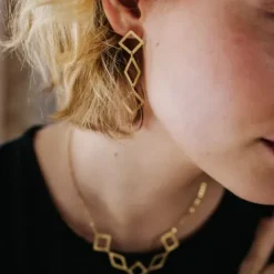 Der Kettenmacher Ohrringe-Rhombus Ohrringe - FAN2-ORG