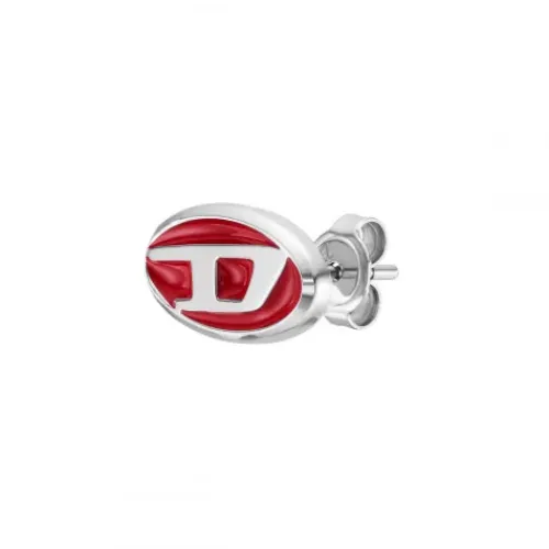 Diesel Ohrringe-Oval D Logo Einzel Ohrstecker - DX1443040
