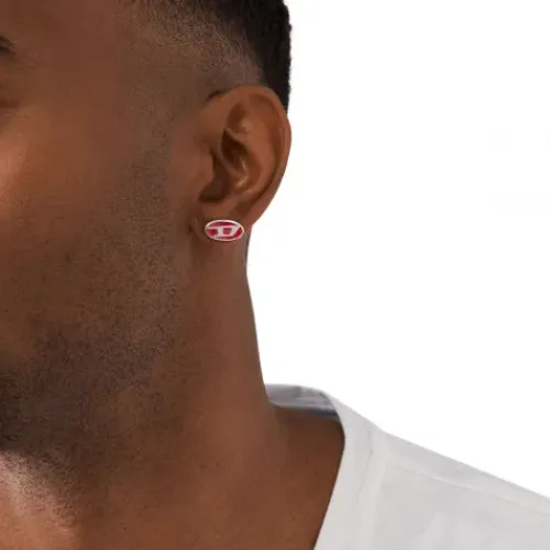 Diesel Ohrringe-Oval D Logo Einzel Ohrstecker - DX1443040