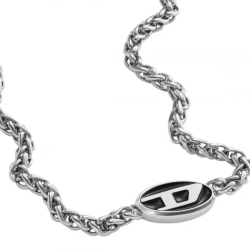 Diesel Halsketten-Oval D Logo Halskette - DX1470040