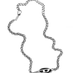Diesel Halsketten-Oval D Logo Halskette - DX1470040