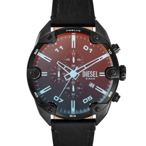 Diesel Lederarmband-Spiked Chronograph - DZ4667