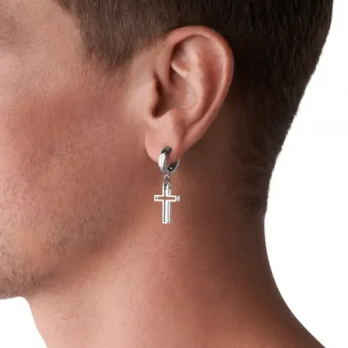 Diesel (Kette mit) Kreuz-Steel Einzel Ohrring - DX1333040