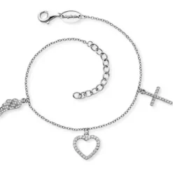 Engelsrufer (Kette mit) Kreuz-Armband Glaube Liebe Hoffnung - ERB-FLH-ZI