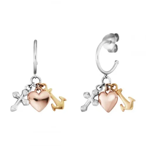 Engelsrufer Ohrringe-Creolen Glaube Liebe Hoffnung - ERE-FLH-TRICO-CR