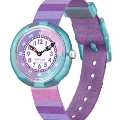 Flik Flak Swiss Made Uhren-Stripy Purple - FBNP225