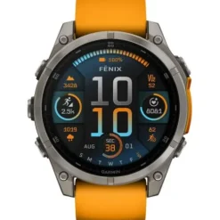 Garmin Silikonarmband-Fenix 8 Amoled Sapphire Titanium Orange Spark (47 mm) - 010-02904-11