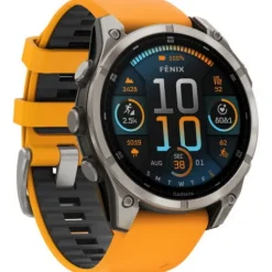 Garmin Silikonarmband-Fenix 8 Amoled Sapphire Titanium Orange Spark (47 mm) - 010-02904-11
