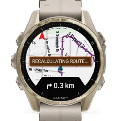 Garmin Lederarmband-Fenix 8 Amoled Sapphire Soft Gold (43 mm) - 010-02903-40