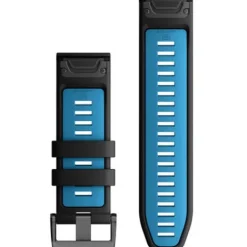 Garmin Uhrenarmbänder-QuickFit 26 Black Cirrus Blue Silicone Band - 010-13281-05