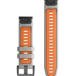 Garmin Uhrenarmbänder-QuickFit 22 Fog Gray Ember Orange Silicone Band - 010-13280-02