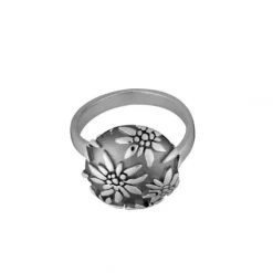 Gexist Ringe-Swiss Edelweiss Ring Edelweiss Knopf - R 9027