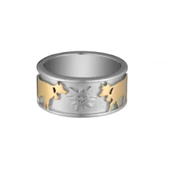 Gexist Ringe-Swiss Edelweiss Ring Kühe Swiss Flag - RG 9029