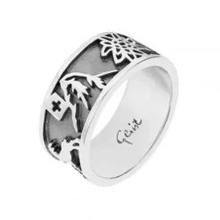 Gexist Ringe-Swiss Edelweiss Ring Edelweiss Steinbock Matterhorn & Alphorn - R 7002
