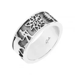 Gexist Ringe-Swiss Edelweiss Ring Edelweiss Senn & Kühen - R 7000