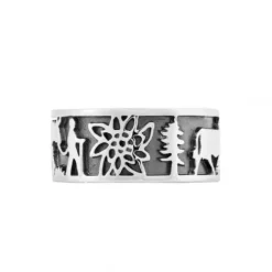 Gexist Ringe-Swiss Edelweiss Ring Edelweiss Senn & Kühen - R 7000