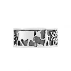Gexist Ringe-Swiss Edelweiss Ring Edelweiss Senn & Kühen - R 7000