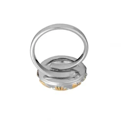 Gexist Ringe-Swiss Edelweiss Ring Edelweiss Knopf - RG 9019