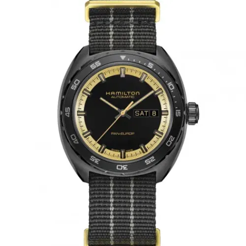 Hamilton Lederarmband-American Classic Pan Europ Day Date Auto - H35425730
