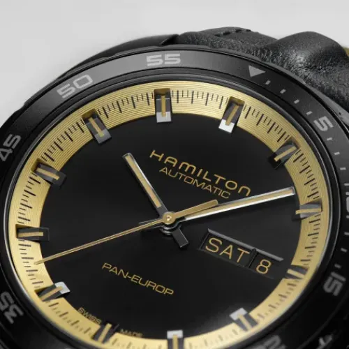 Hamilton Lederarmband-American Classic Pan Europ Day Date Auto - H35425730