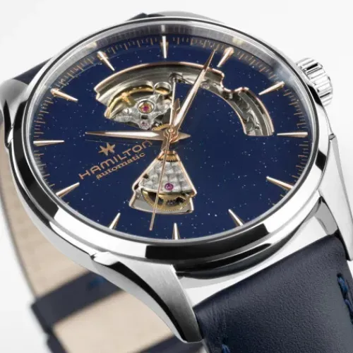 Hamilton Lederarmband-Jazzmaster Open Heart Auto - H32705640