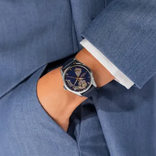 Hamilton Lederarmband-Jazzmaster Open Heart Lady Auto - H32215642