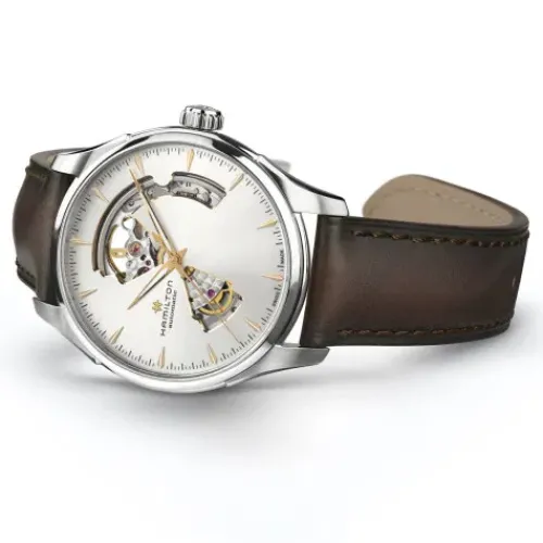 Hamilton Lederarmband-Jazzmaster Open Heart Auto - H32675551