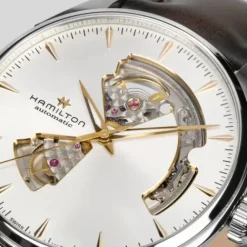 Hamilton Lederarmband-Jazzmaster Open Heart Auto - H32675551