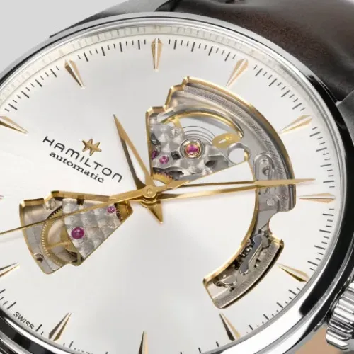 Hamilton Lederarmband-Jazzmaster Open Heart Auto - H32675551