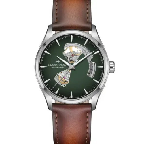 Hamilton Lederarmband-Jazzmaster Open Heart Auto - H32705560