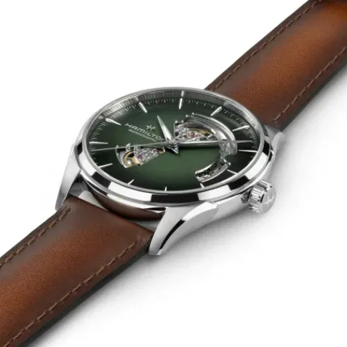 Hamilton Lederarmband-Jazzmaster Open Heart Auto - H32705560