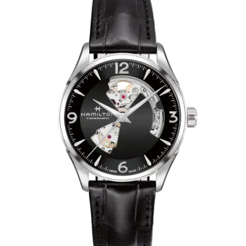 Hamilton Lederarmband-Jazzmaster Open Heart Auto - H32705731