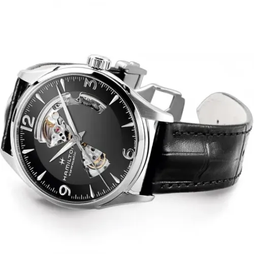 Hamilton Lederarmband-Jazzmaster Open Heart Auto - H32705731