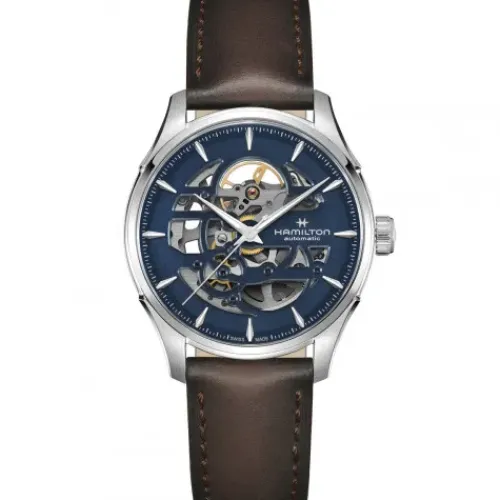 Hamilton Lederarmband-Jazzmaster Skeleton Auto - H42535541