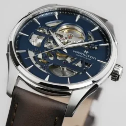 Hamilton Lederarmband-Jazzmaster Skeleton Auto - H42535541