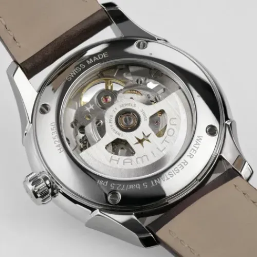 Hamilton Lederarmband-Jazzmaster Skeleton Auto - H42535541