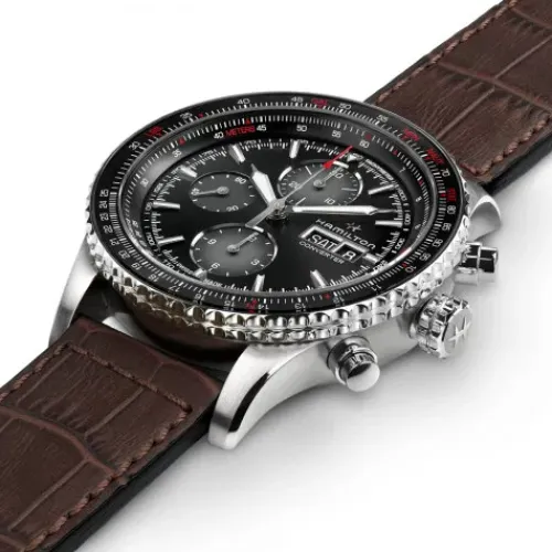 Hamilton Lederarmband-Khaki Aviation Converter Auto Chrono - H76726530