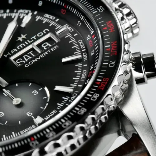 Hamilton Lederarmband-Khaki Aviation Converter Auto Chrono - H76726530