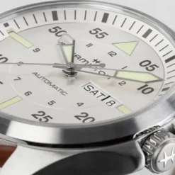 Hamilton Lederarmband-Khaki Aviation Pilot Day Date Auto - H64635550
