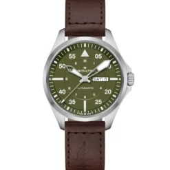 Hamilton Lederarmband-Khaki Aviation Pilot Day Date Auto - H64635560