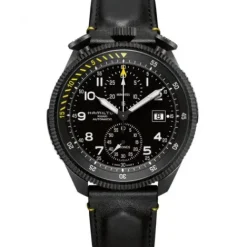 Hamilton Lederarmband-Khaki Aviation Takeoff Auto Chrono - H76786733